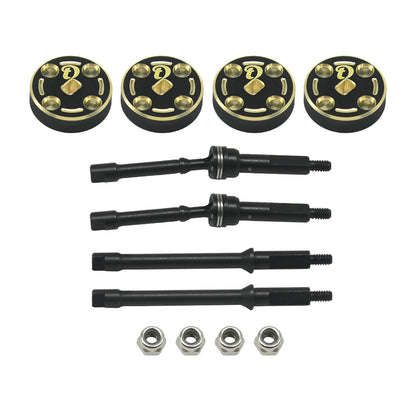 Houston RC SCX30 +4mm Hardened Steel CVDs, with +4mm Brass Weights - DTSCX3016