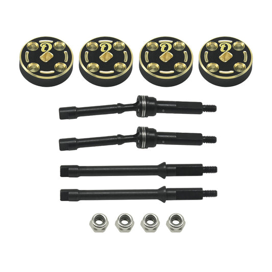 Houston RC SCX30 +4mm Hardened Steel CVDs, with +4mm Brass Weights - DTSCX3016