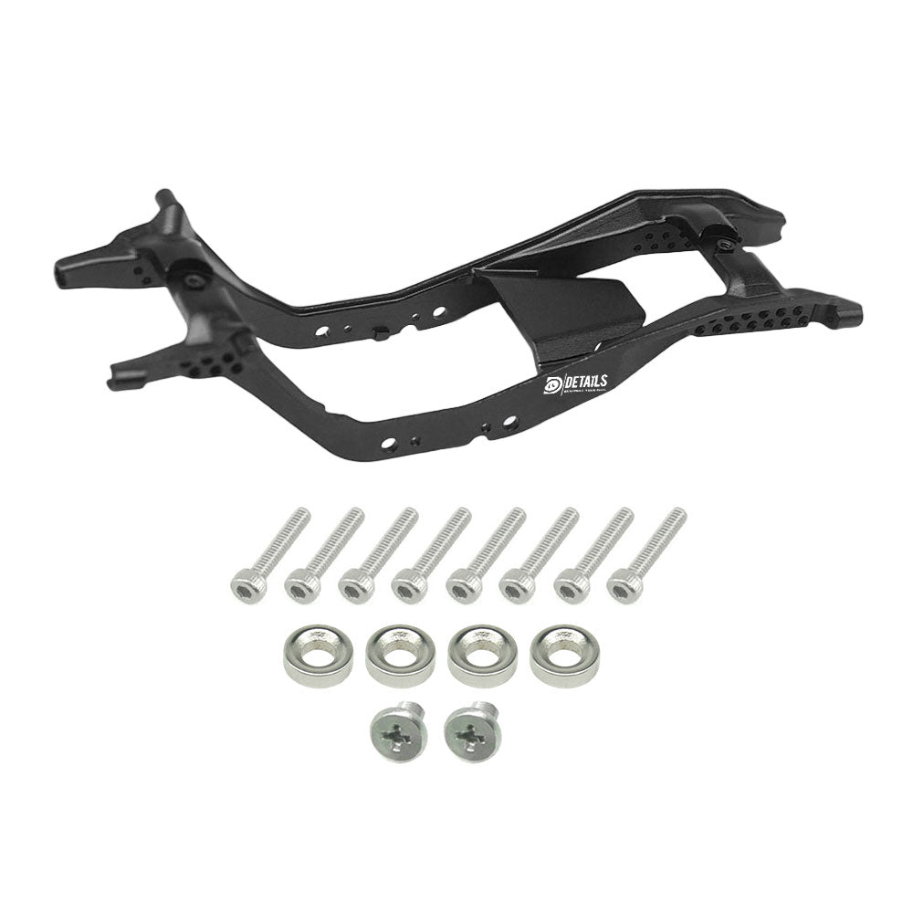Houston RC SCX30 Aluminum Chassis (Black) w/magnetic mounts for bodies - DTSCX3021BL