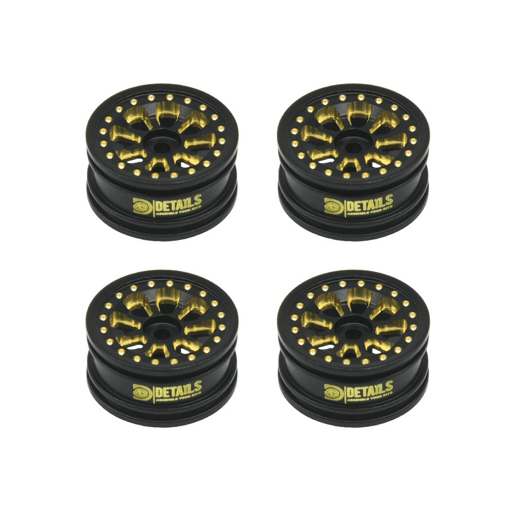 Houston RC SCX30 HEAVY Weighted 0.7" Brass Wheels - 8 Hole Design - DTSCX3024