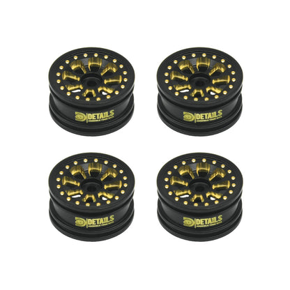 Houston RC SCX30 HEAVY Weighted 0.7" Brass Wheels - 8 Hole Design - DTSCX3024