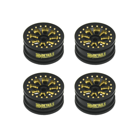 Houston RC SCX30 HEAVY Weighted 0.7" Brass Wheels - 8 Hole Design - DTSCX3024