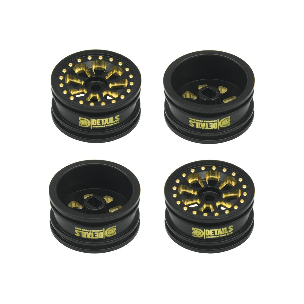 Houston RC SCX30 HEAVY Weighted 0.7" Brass Wheels - 8 Hole Design - DTSCX3024