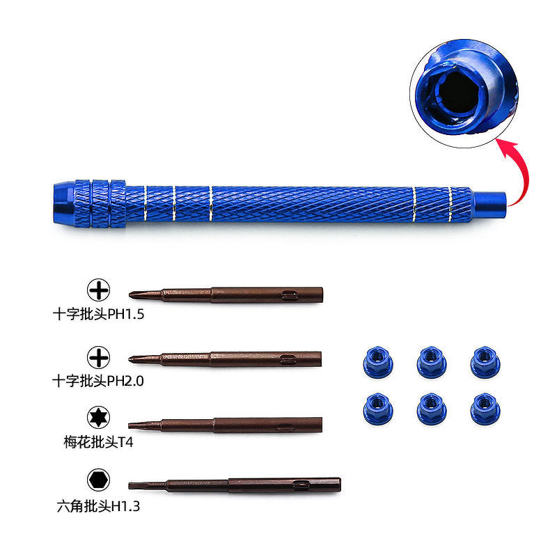 Houston RC Micro (1/32-1/24) Crawler Tool Kit (PH1.5 , PH2.0 , T4, 1.3mm Hex) BLUE - DTSCX3071B