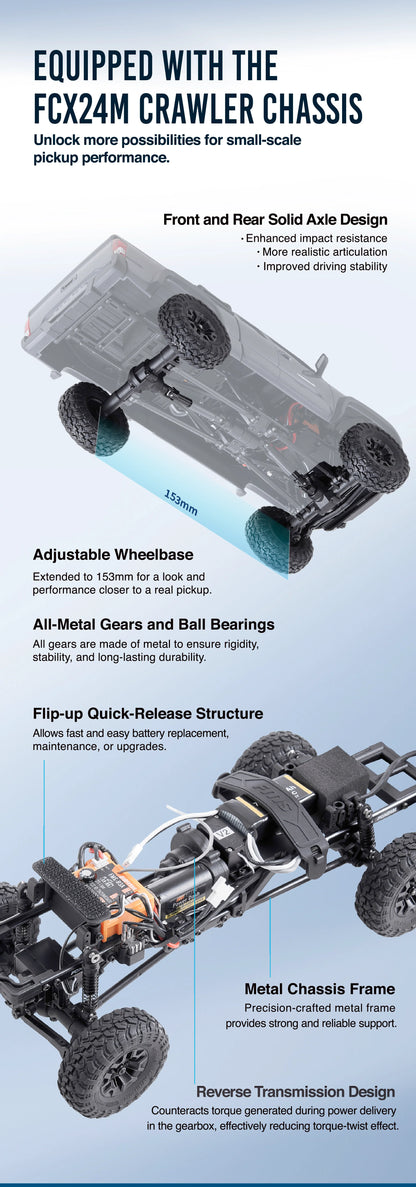 FMS FCX24M Toyota Tacoma 1/24 scale RTR (Gray) - ** Pre-Order for early December **