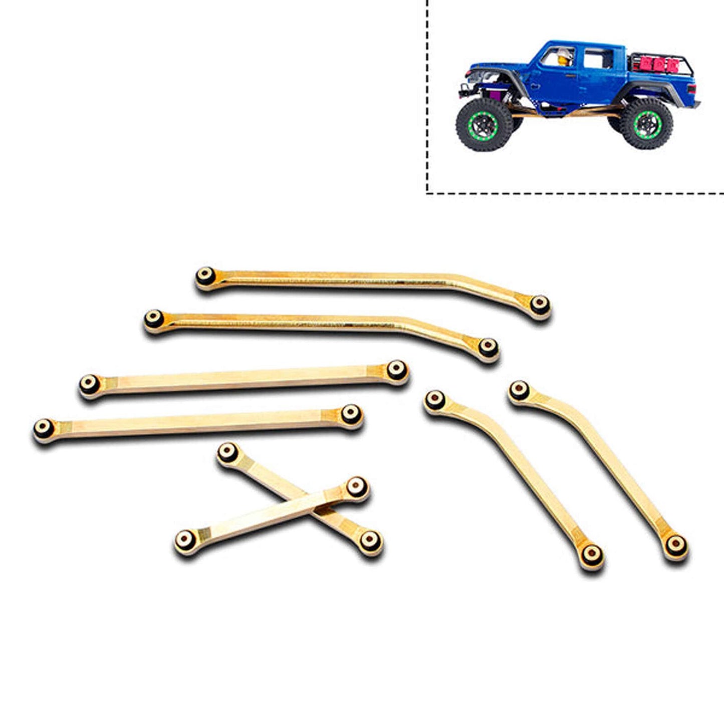 Houston RC SCX24 High Clearance Brass Links (longer wheel base) - HRCKRSCX24141