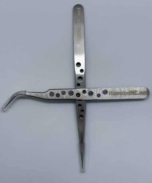 Houston RC Stainless Steel Curved/Straight Tweezer Set (2)