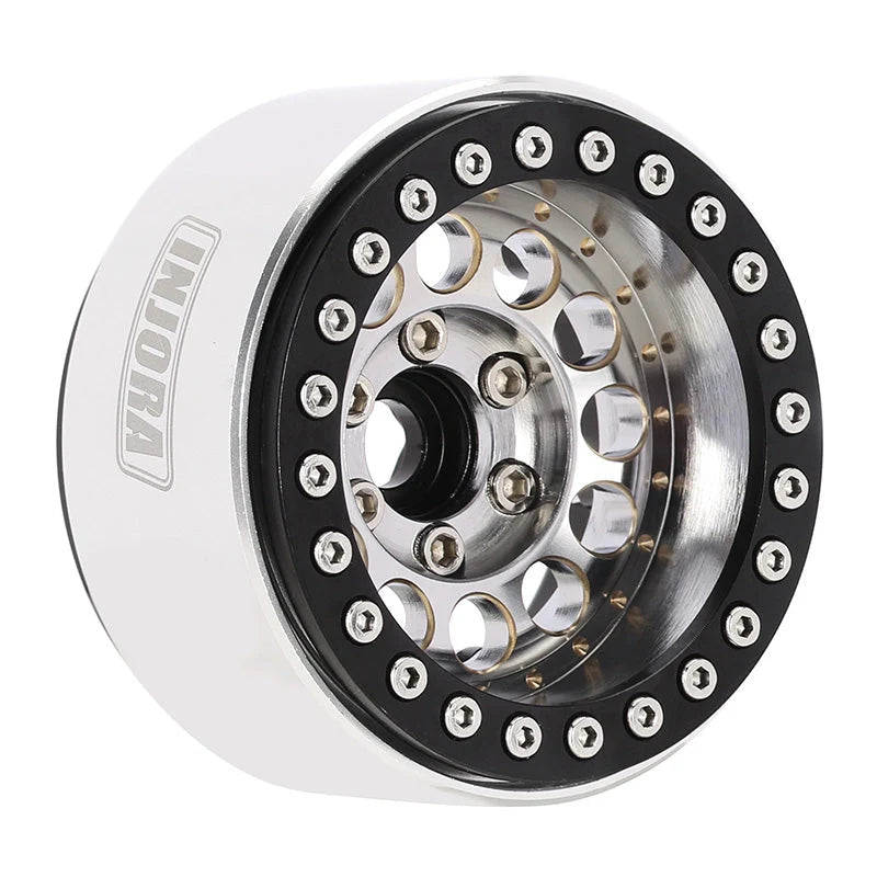 DGW-1957SR INJORA 1.9" Super Heavy Brass & Aluminum Beadlock Wheels Offset -10mm for 1/10 RC Crawlers (4) (W1957) - Rainbow Color (Copy)