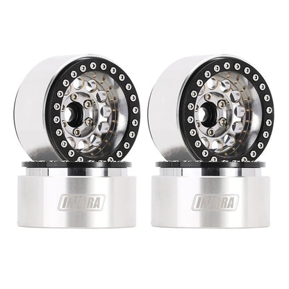 DGW-1957SR INJORA 1.9" Super Heavy Brass & Aluminum Beadlock Wheels Offset -10mm for 1/10 RC Crawlers (4) (W1957) - Rainbow Color (Copy)