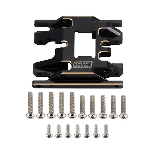 INJORA 53g/pcs Brass Skid Plate Transmission Mount for 1/18 TRX4M - 4M-67BK