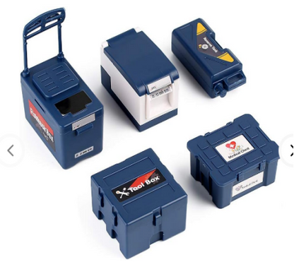 HRC 1/10 Scale Crawler Accessory - Tool Box | Cooler | Box Case Set (5pcs), Black