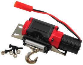 HRC 1/10 Aluminum Winch Black/Red - HRCKRSA0146