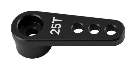 Houston RC Adjustable Aluminum Servo Horn (Black) (12mm, 16mm, 20mm Offset) (25T-Futaba/HRC)