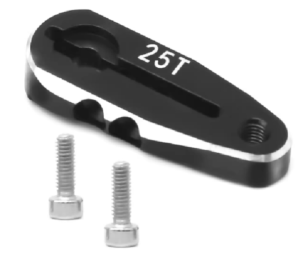 Houston RC Adjustable Two Tone Servo Horn (Black/Silver) (25T-Futaba/HRC)