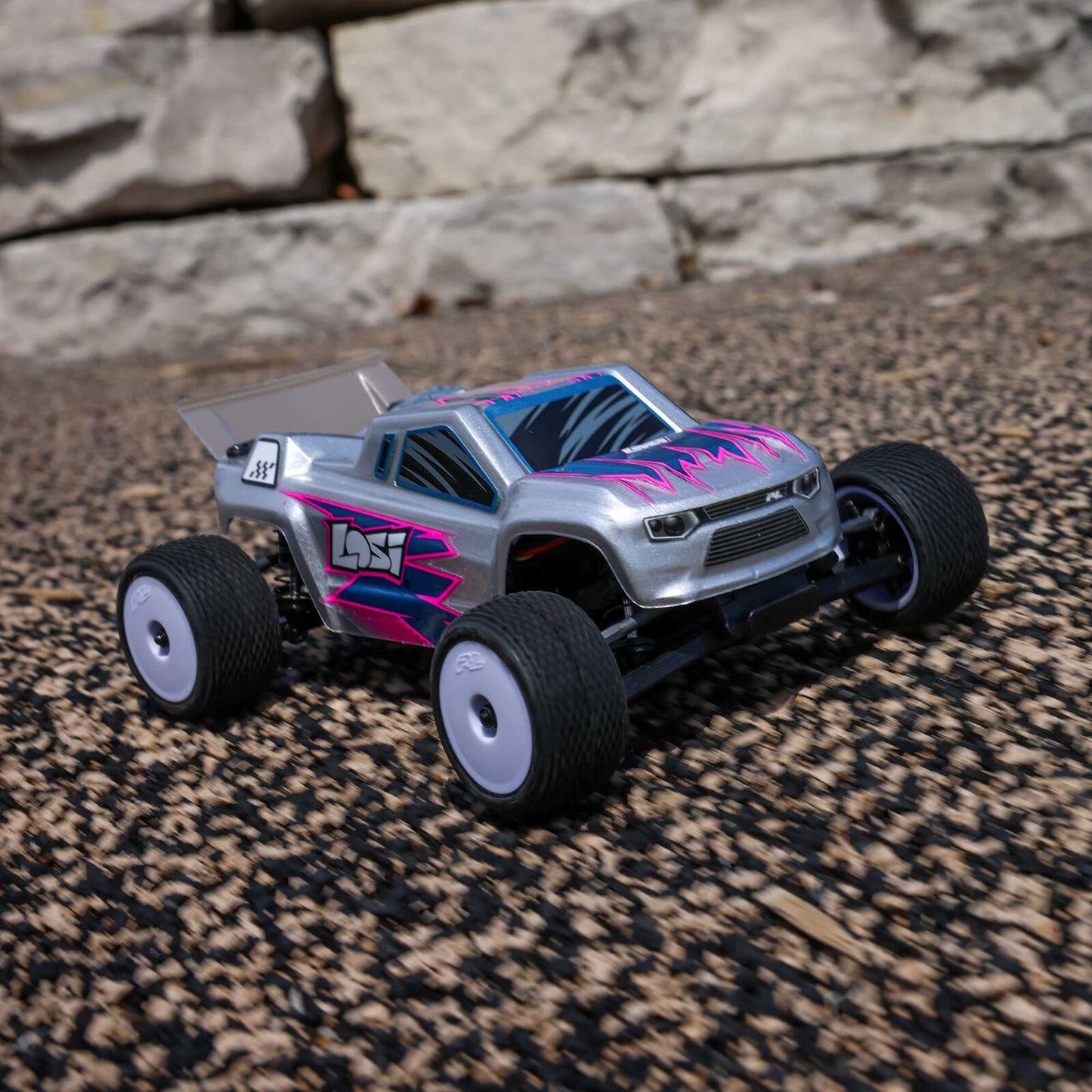 LOS-1392T2 Losi Micro-T 2S 2WD RTR Stadium Truck (Battery & Charger Included) (Silver)