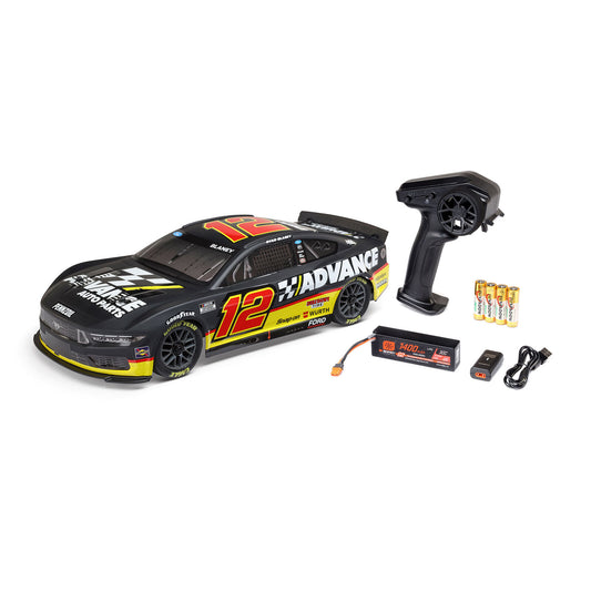 LOS1122512 LOSI NASCAR #12 Ford Mustang 1/12 2S AWD RTR On-Road Car (Ryan Blaney) w/2.4GHz Transmitter, Battery, & Charger