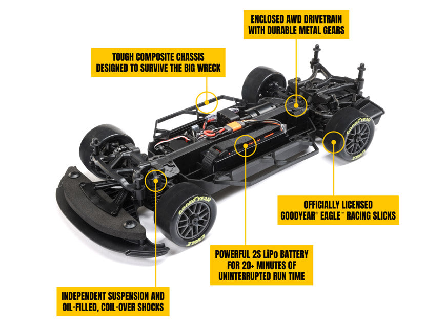 LOS1122509 1/12 Losi NASCAR AWD RC Racecar, Chase Elliott No. 9 NAPA 2024 Chevrolet ZL1 Camaro