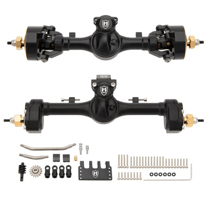 MEUS Racing 'Mullet Setup' SCX24 Metal V2 Isokinetic Front Axle & Portal Rear Axle for Axial 1/24 SCX24 RC Crawler