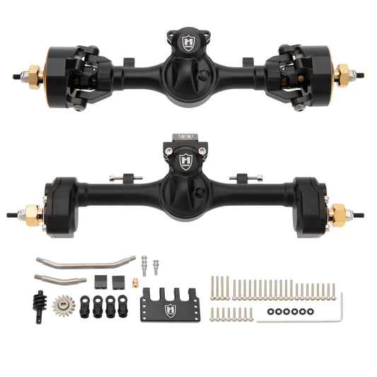MEUS Racing 'Mullet Setup' SCX24 Metal V2 Isokinetic Front Axle & Portal Rear Axle for Axial 1/24 SCX24 RC Crawler