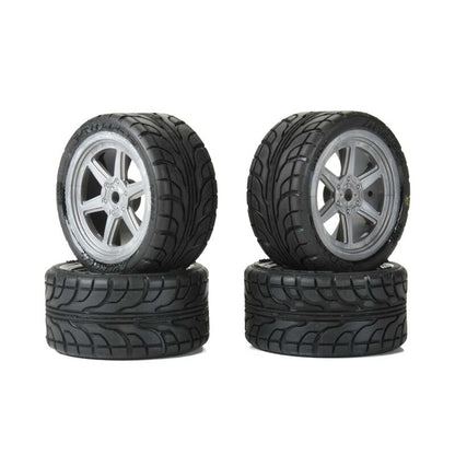 Avenger F/R Street Tire Mounted on Overdrive Gray Wheel 8mm Hex for Losi Race Car - PRO1030810