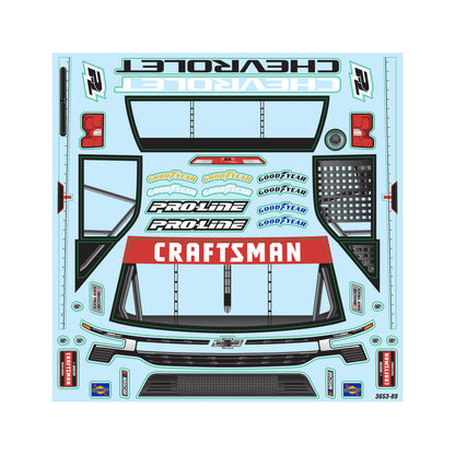PRO365300 Pro-Line 1/12 Pre-Cut 2024 Chevy Silverado Truck Clear Body: Losi NASCAR