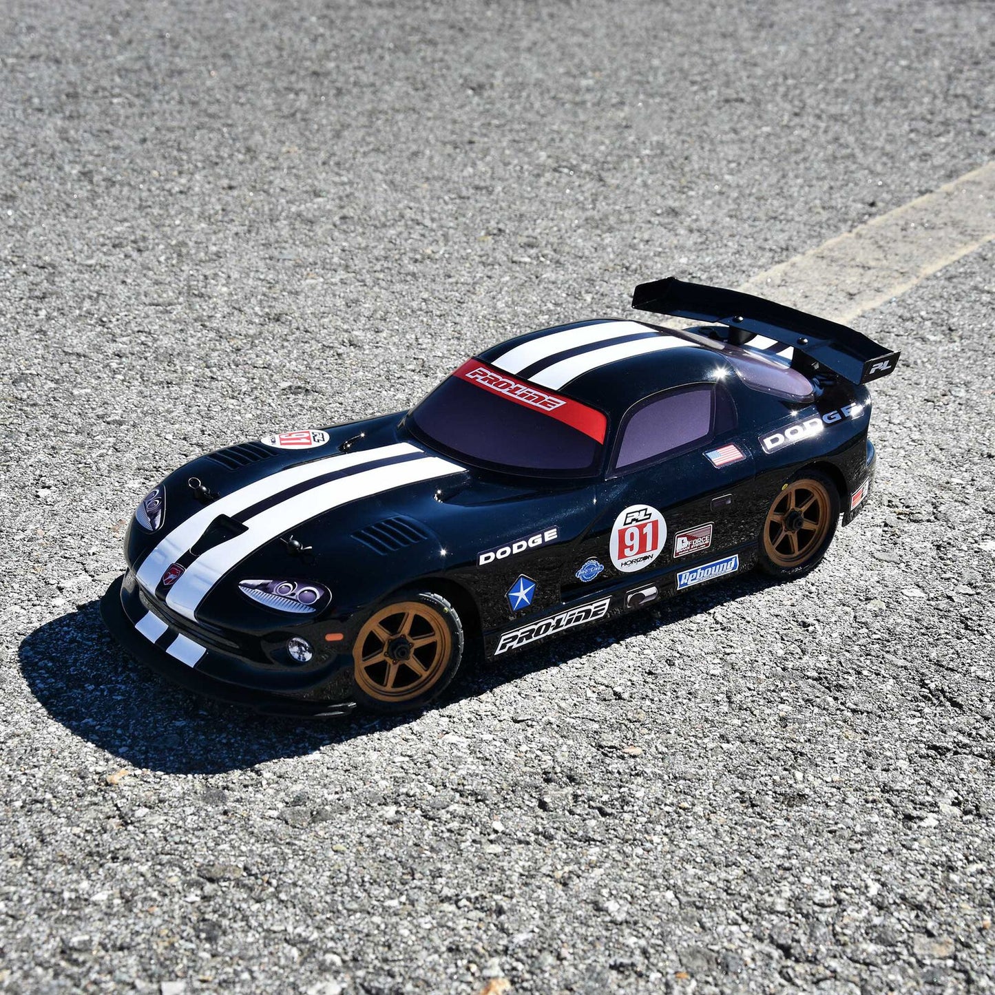 1/12 Pre-Cut 2002 Dodge Viper GTS Black Body: Losi NASCAR - PRO368414