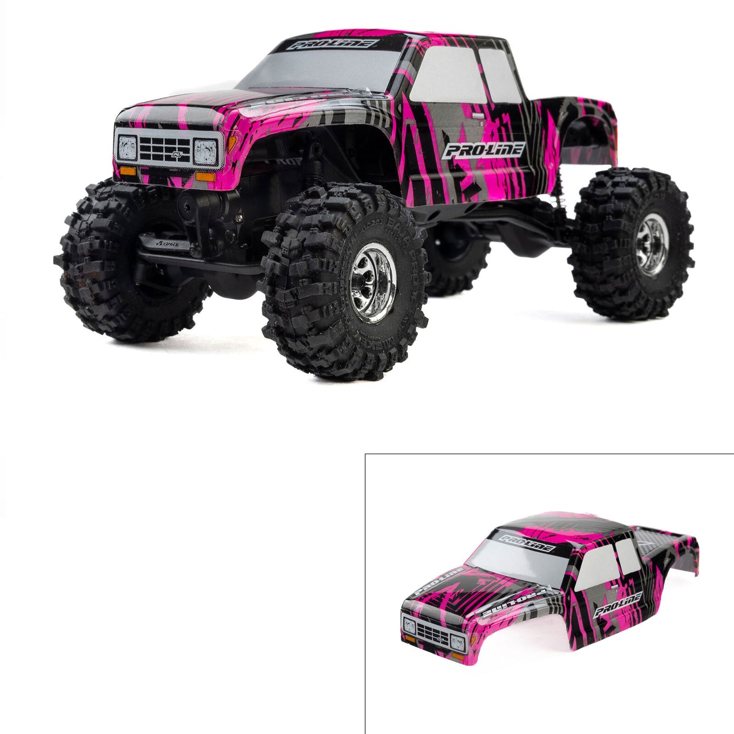 Pro-Line Axial SCX30 1/30 Coyote High Performance Pre-Trimmed & Pre-Painted Body (Pink Fury) (Limited Edition) - PRO369422