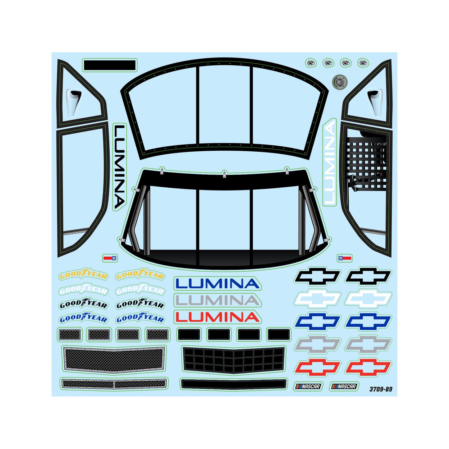 PRO370917 Pro-Line 1/12 Pre-Cut 1990 Chevy Lumina Clear Body: Losi NASCAR