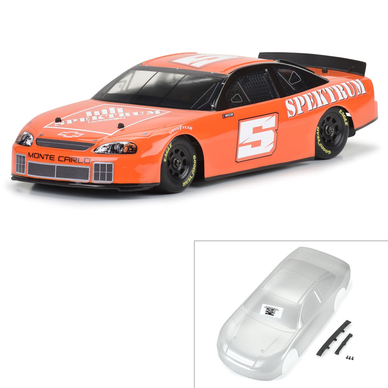 HPI NASCAR シボレー Monte Carlo ボディ 200mm PRO371317 Pro-Line 1/12 Pre-Cut 1996 Chevy Monte Carlo Clear Body