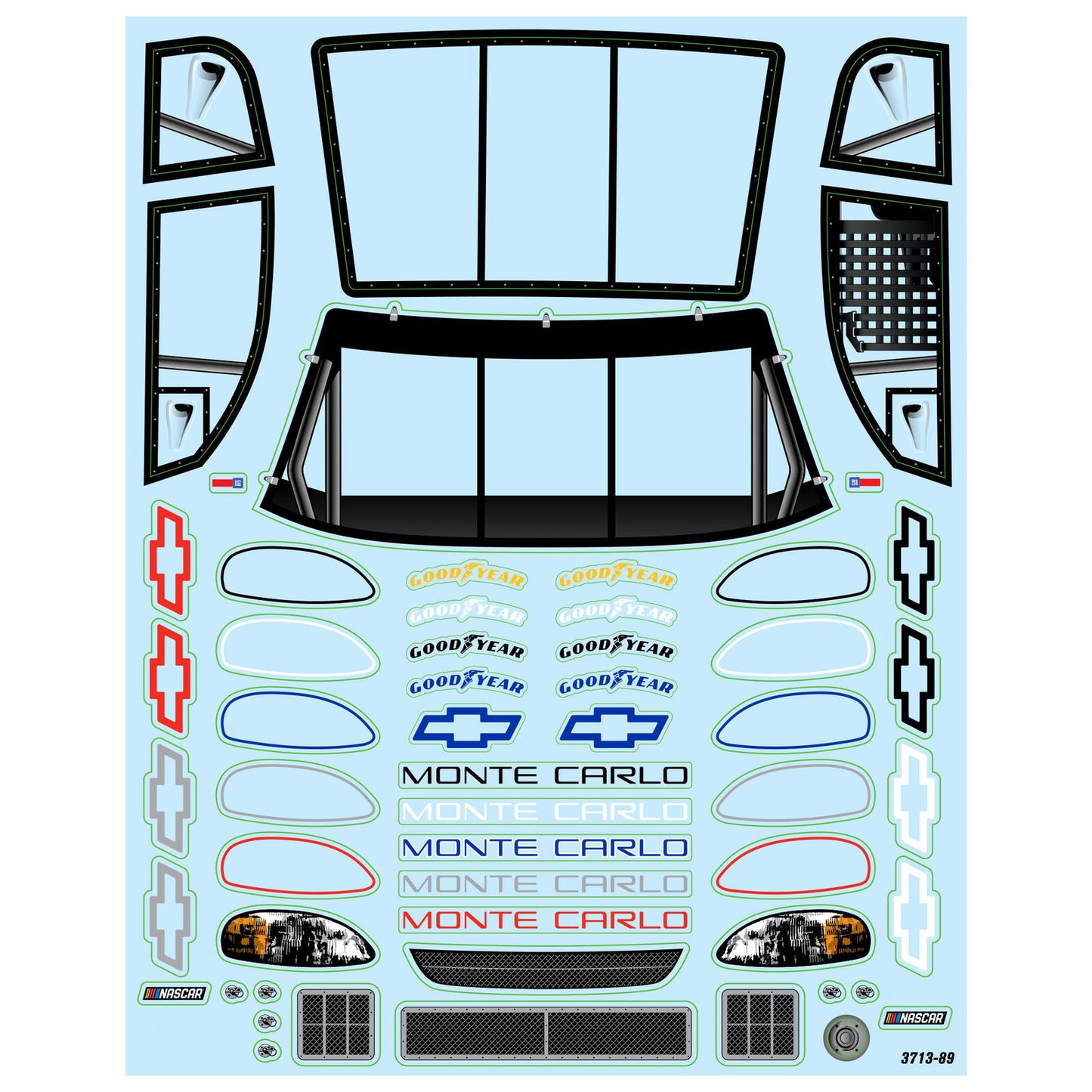 PRO371317 Pro-Line 1/12 Pre-Cut 1996 Chevy Monte Carlo Clear Body: Losi NASCAR