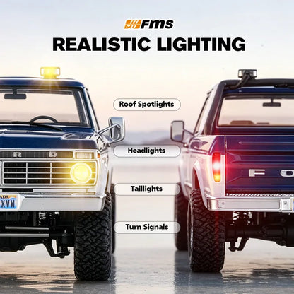 FMS FCX18 II 1:18 Ford F-100 RTR Brushed (Red) - 118L01BDRD