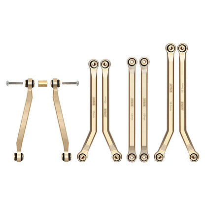 SCX24-126 INJORA 8PCS 37g Heavy Brass High Clearance Chassis 4 Links Set for SCX24 C10 JLU Bronco Base Camp