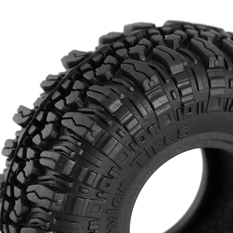 YQT-1005 INJORA 1.0" 56*22mm S5 Soft Rubber Rock Terrain Tires for 1/24 RC Crawlers (4) (T1005)