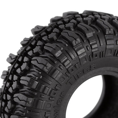YQT-1005 INJORA 1.0" 56*22mm S5 Soft Rubber Rock Terrain Tires for 1/24 RC Crawlers (4) (T1005)