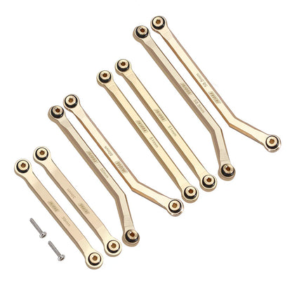 SCX24-126 INJORA 8PCS 37g Heavy Brass High Clearance Chassis 4 Links Set for SCX24 C10 JLU Bronco Base Camp
