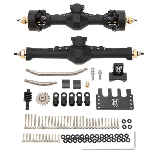 SCX24-01-KY1569 MEUS Racing Plastic Nylon Isokinetic 3-Section CVD Front Rear Axles Maximum Steering Angle 52° +5MM for SCX24 Deadbolt C10 JLU Gladiator Bronco - Front & Rear axles
