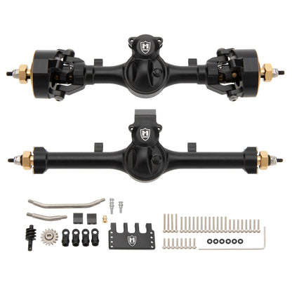 MEUS Racing SCX24 Metal V2 Isokinetic Front Rear Axles +5MM Isokinetic 3-Section CVD With 52° Steering Angle for 1/24 SCX24