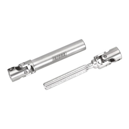 SCX24-43SR INJORA Steel Front Rear Center Drive Shafts for SCX24 C10 JLU Bronco Base Camp 4Runner - Silver
