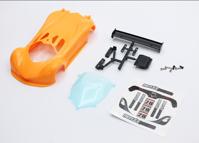 Reflex Racing MF-1 ABS Plastic Body Set (Yellow Sea Orange)- RAW-001-SO