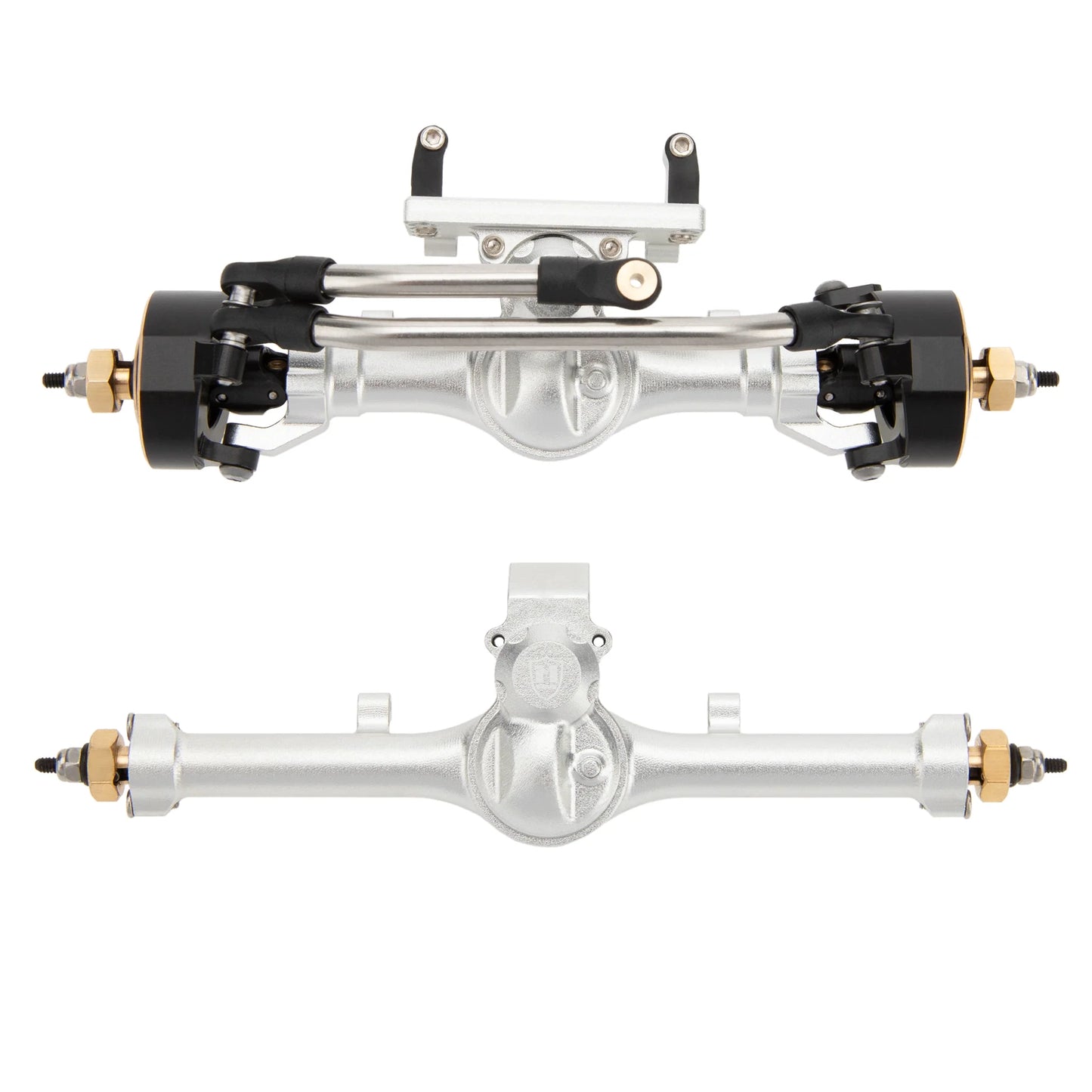 MEUS Racing SCX24 Metal V2 Isokinetic Front Rear Axles +5MM Isokinetic 3-Section CVD With 52° Steering Angle for 1/24 SCX24 (Silver)