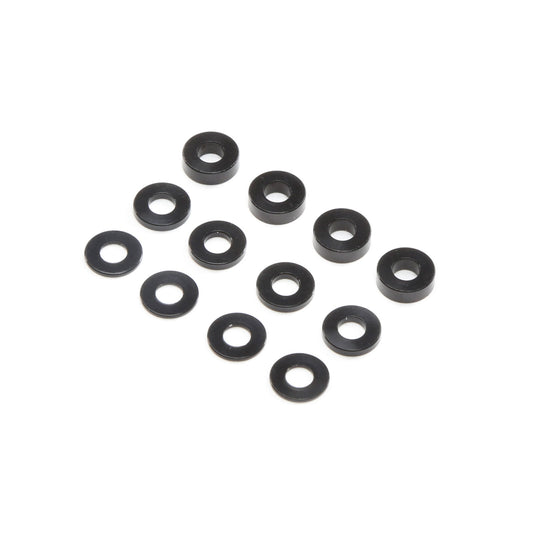 TLR336007 TLR M3 Caster Block Aluminum Washer Set, Black (4)