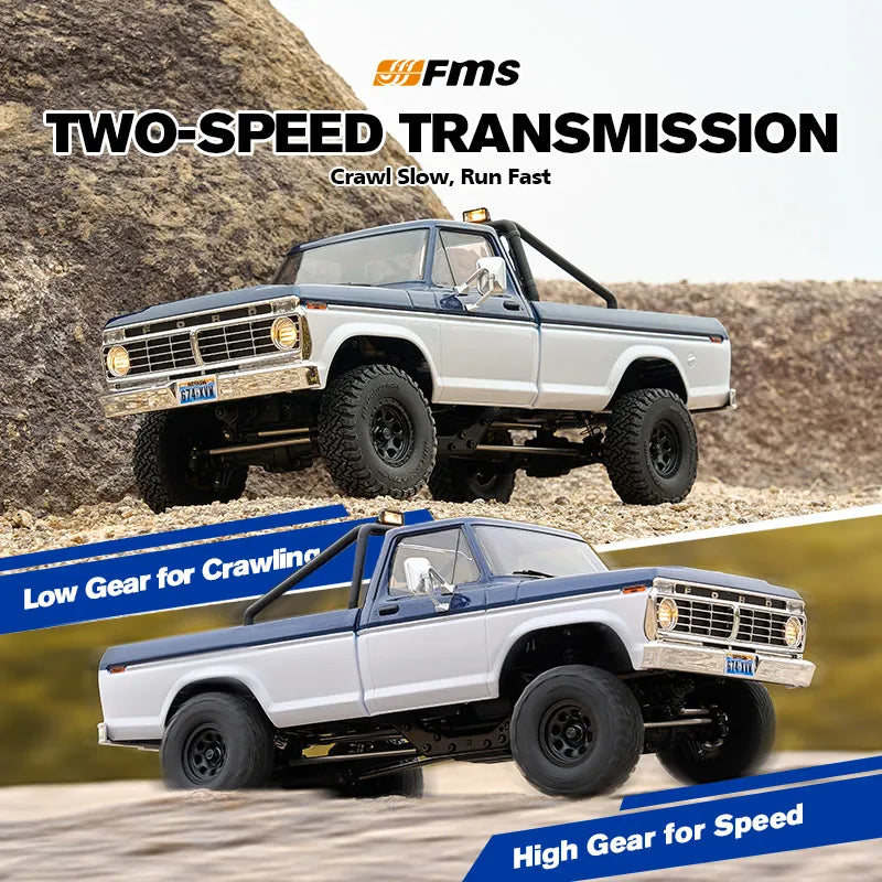 FMS FCX18 II 1:18 Ford F-100 RTR Brushed (Red) - 118L01BDRD