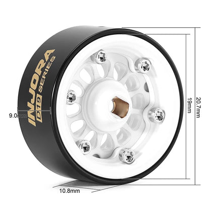 INJORA 0.7" D19 Deep Dish Brass Wheels for 1/30 SCX30 (W7015) - W7015WH-19