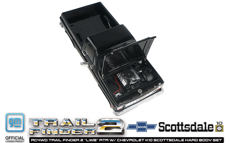 RC4WD Trail Finder 2 "LWB" RTR W/ Chevrolet K10 Scottsdale Hard Body Set (Black) w/2.4GHz Transmitter - Z-RTR0067