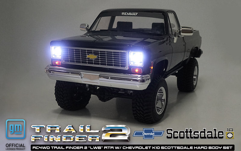 RC4WD Trail Finder 2 "LWB" RTR W/ Chevrolet K10 Scottsdale Hard Body Set (Black) w/2.4GHz Transmitter - Z-RTR0067
