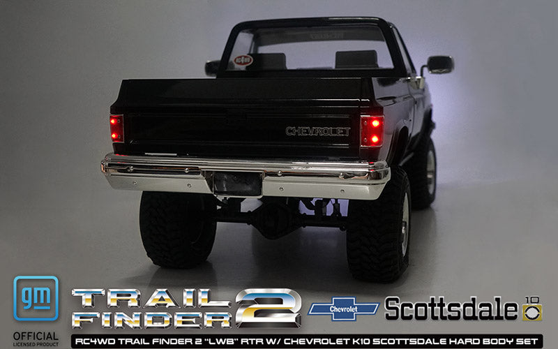 RC4WD Trail Finder 2 "LWB" RTR W/ Chevrolet K10 Scottsdale Hard Body Set (Black) w/2.4GHz Transmitter - Z-RTR0067