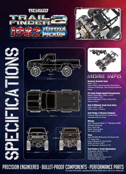 RC4WD Trail Finder 2 RTR W/1982 Toyota Pickup Hard Body Set (Red) Z-RTR0070