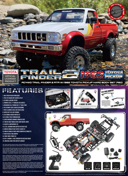 RC4WD Trail Finder 2 RTR W/1982 Toyota Pickup Hard Body Set (Red) Z-RTR0070