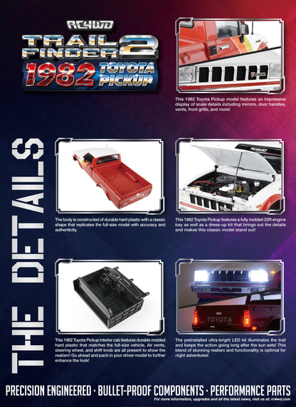 RC4WD Trail Finder 2 RTR W/1982 Toyota Pickup Hard Body Set (Red) Z-RTR0070