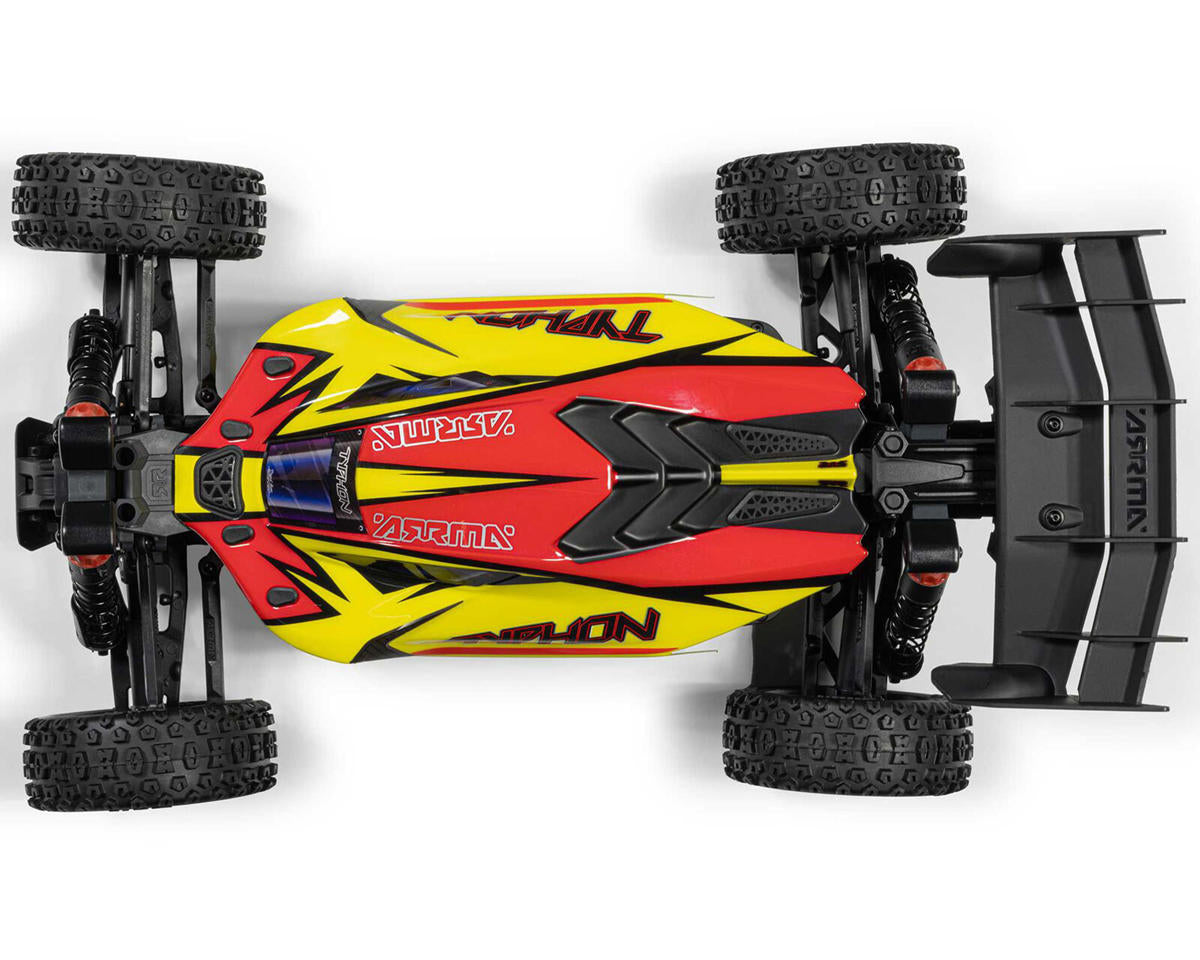 Arrma Typhon Mega 665 1/8 4WD Electric Buggy (Yellow) w/SLT2 2.4GHz Radio - ARA4206V4T2